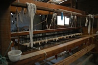 Textile factory weaving machines